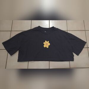 Quiksilver Maxi Crop SS Organic Cotton Tee – Black – Size XS – NWT